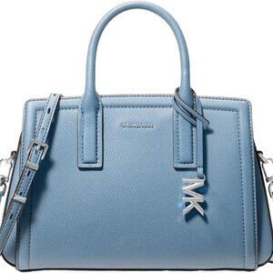 Michael Kors Laila Small Satchel in Pebbled Leather - Chambray